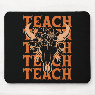 Teacher Western Boho Wild West Bull Skull Byck To Mouse Mat