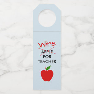 Teacher Wine Bottle Hanger Gift Tag Label