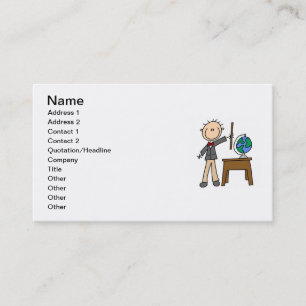 Teacher With Globe Business Card