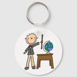Teacher With Globe Key Ring