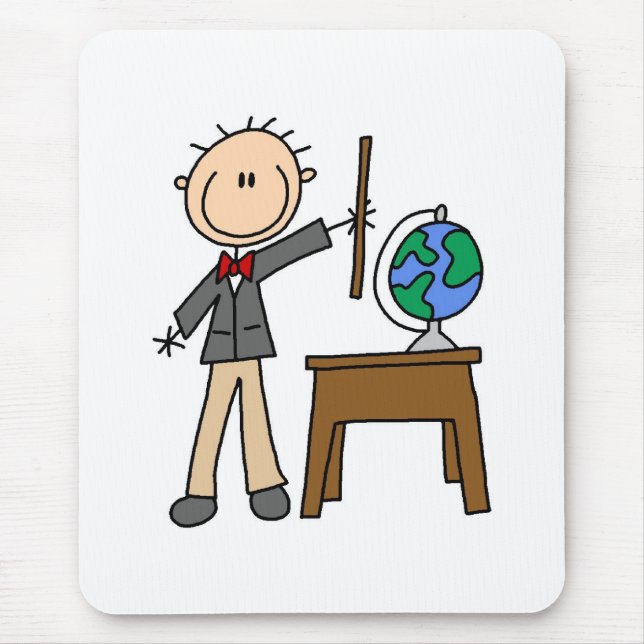 Teacher With  Globe Mouse Mat (Front)