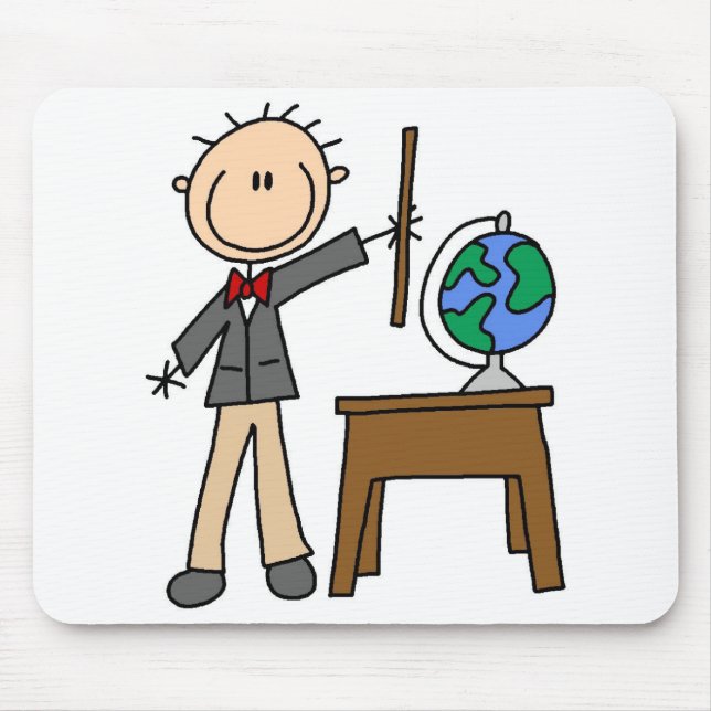 Teacher With Globe Mouse Mat (Front)