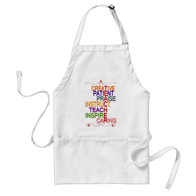 Teacher Word Cloud Apron Gift (Front)