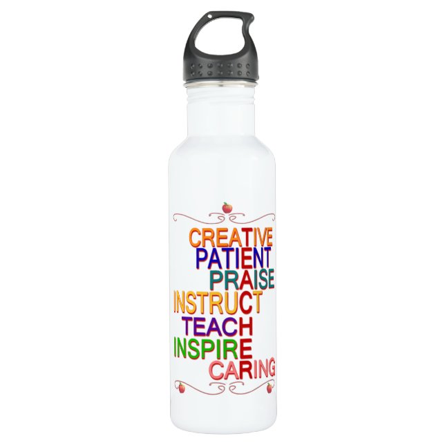 Teacher Word Cloud Bottl school picture 710 Ml Water Bottle (Front)