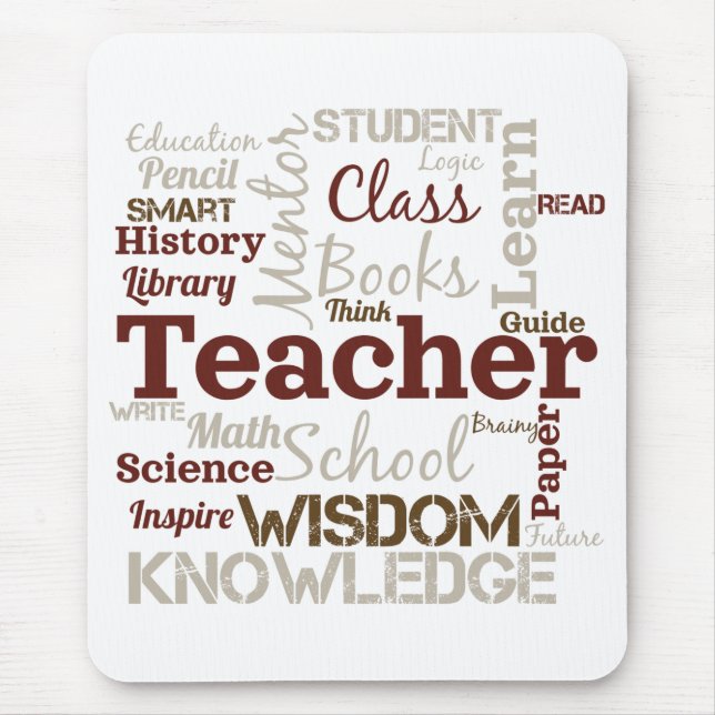 Teacher Word Cloud Mouse Mat (Front)