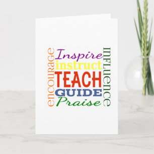 Teacher Word Picture Teachers School Kids Card
