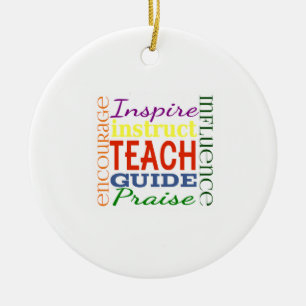 Teacher Word Picture Teachers School Kids Ceramic Tree Decoration