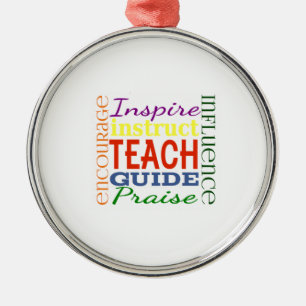 Teacher Word Picture Teachers School Kids Metal Tree Decoration
