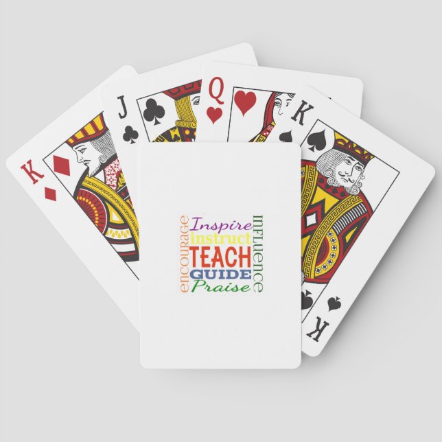Teacher Word Picture Teachers School Kids Playing Cards (Back)