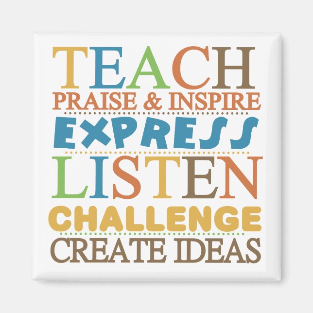 Teacher Words To Live Byy Magnet (Front)