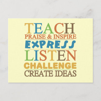 Teacher Words To Live Byy Postcard
