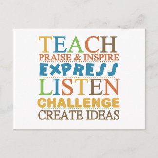 Teacher Words To Live Byy Postcard