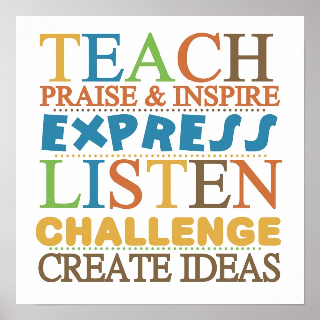 Teacher Words To Live Byy Poster (Front)