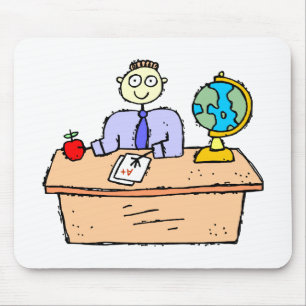 Teacher Working Classroom Teacher's Desk Mouse Mat