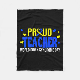 Teacher World Down Syndrome Awareness Day Gifts Fleece Blanket