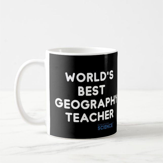 Teacher: World's Best Geography Teacher White Coffee Mug (Left)
