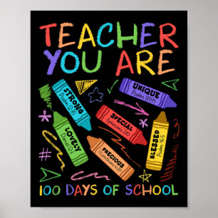Teacher You Are Bible Inspiring 100 Days Of School Poster