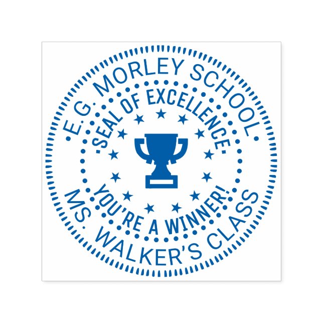 Teacher You’re a Winner, Trophy Seal of Excellence Self-inking Stamp (Design)