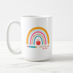 #Teacherlife Rainbow Personalised Teacher's Coffee Mug