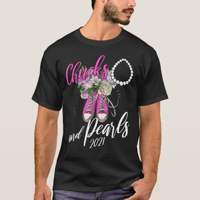Teachers 2021 Chucks And Pearls T-Shirt (Front)