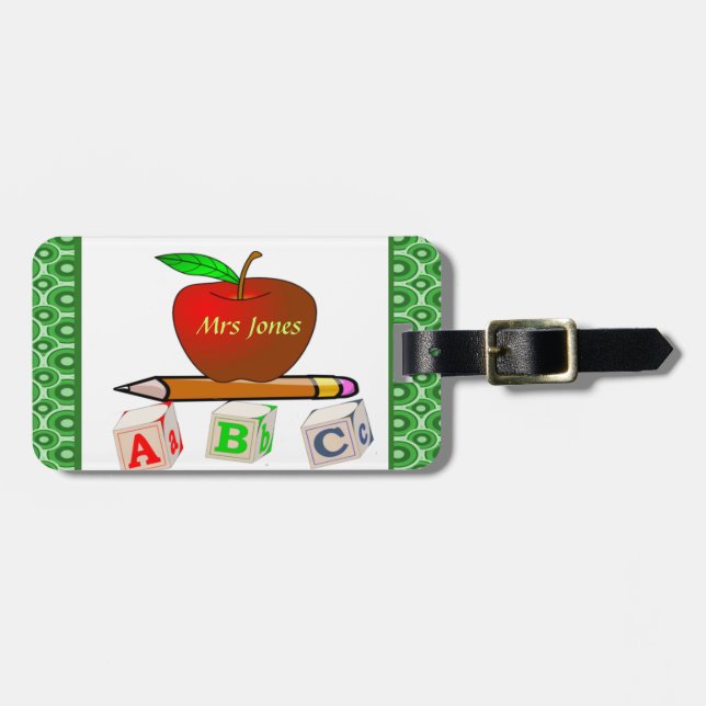 Teachers' ABC's Personalise Luggage Tag (Front Horizontal)