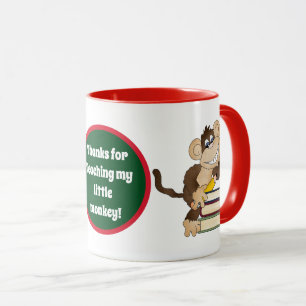 Teacher's add message little monkey coffee mug