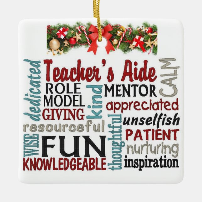 ****TEACHER'S AIDE**** AWESOME CHRISTMAS ORNAMENT (Front)
