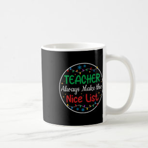 Teachers Always Make The Nice List Funny Christmas Coffee Mug