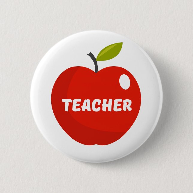 Teachers Apple 6 Cm Round Badge (Front)