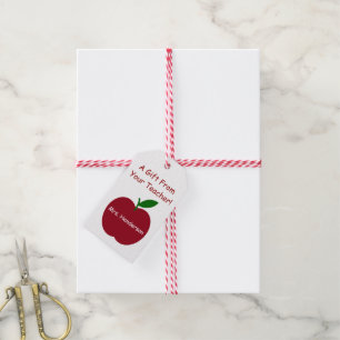 Teacher's Apple Back To School Personalised Gift Tags