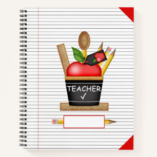 Teacher's Apple Cupcake Rules Large Notebook