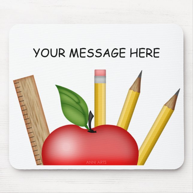 Teacher's Apple Custom Mouse Pad (Front)