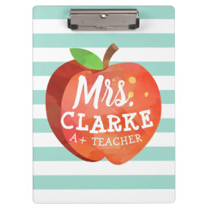 Teacher's Apple   Custom Name Clipboard