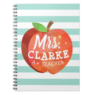 Teacher's Apple   Custom Name Notebook