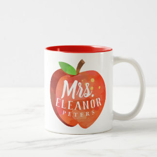 Teacher's Apple | Custom Name Personalised Name Two-Tone Coffee Mug