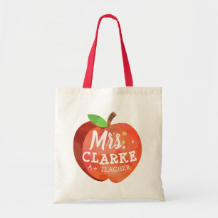 Teacher's Apple   Custom Name Tote Bag
