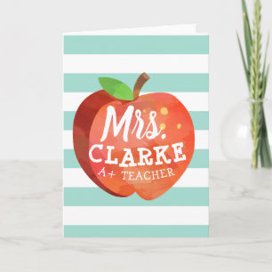 Teacher's Apple   Customised Name Card