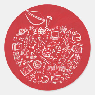 Teachers Apple Doodle Sticker