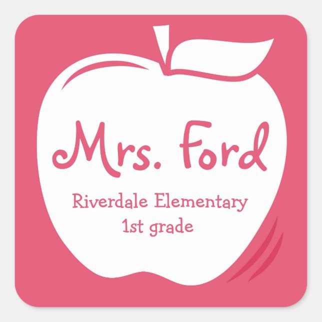 Teacher's Apple Label (Front)