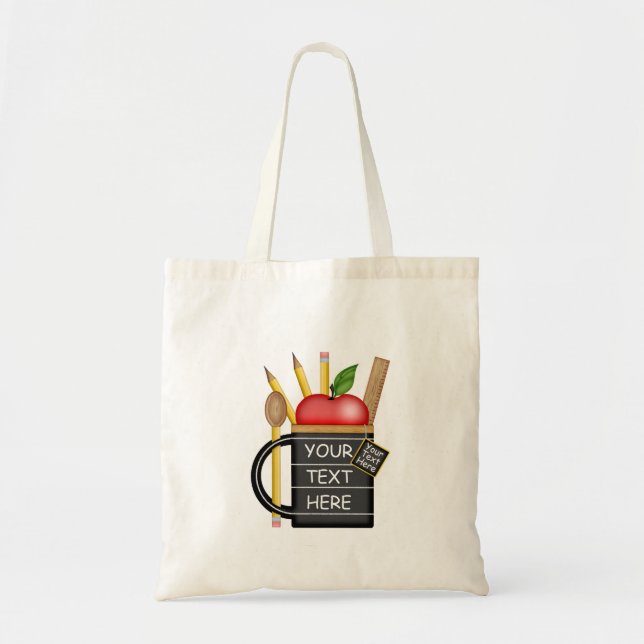 Teacher's Apple Mug Custom Tote Bag (Front)