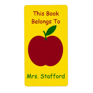 Teacher's Apple Personalised Book Plates