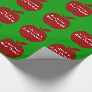 Teacher's Apple Personalised Gift Wrap