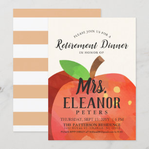 Teacher's Apple Retirement Dinner Invite