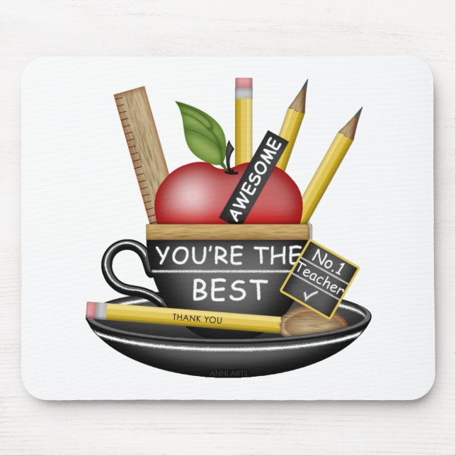 Teacher's Apple Teacup Mouse Mat (Front)