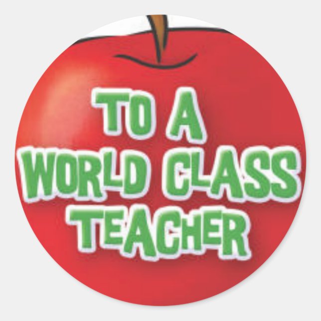 Teachers-Appreciation-Apple Classic Round Sticker (Front)