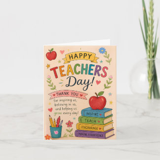 Teachers appreciation day card thank you card 