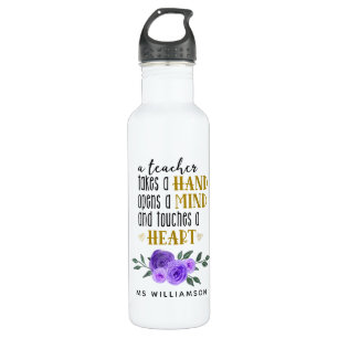 Teacher's Appreciation Personalised Gift in Gold  710 Ml Water Bottle