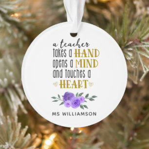 Teacher's Appreciation Personalised Gift in Gold   Ornament