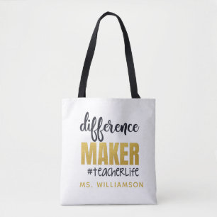 Teacher's Appreciation Personalised Tote Bag Gift
