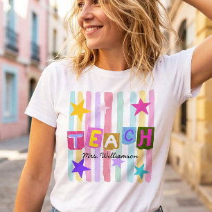 Teacher's Appreciation Teach Teacher Gift Modern Tri-Blend Shirt